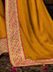 Yellow Embroidered Silk Saree with Rani Pink Blouse - VANYA