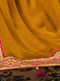 Yellow Embroidered Silk Saree with Rani Pink Blouse - VANYA