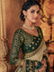 Grey Embroidered Saree with Green Designer Woven Blouse - VANYA