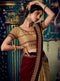 Maroon Embroidered Saree with Cream Designer Embroidered Blouse - VANYA