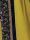 Yellow Embroidered Saree with Navy Blue Designer Embroidered Blouse - VANYA