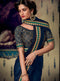 Navy Blue Embroidered Saree with Navy Blue Designer Embroidered Blouse - VANYA