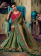 Multicolor Embroidered Saree with Rani Pink Designer Embroidered Blouse - VANYA