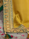 Vanya Resham Embroidered Women Woven Silk Saree Yellow with Green Embroidered Blouse Designer Saree - VANYA