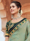 Vanya Zari Embroidered Women Woven Silk Saree Green with Green Embroidered Blouse Designer Saree - VANYA