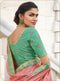 Pastel Pink Cotton Linen Saree with Minty Green Blouse - VANYA