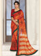 Burnt Orange Digital Printed Georgette Saree with Short Pallu - VANYA