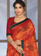 Burnt Orange Digital Printed Georgette Saree with Short Pallu - VANYA