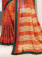 Burnt Orange Digital Printed Georgette Saree with Short Pallu - VANYA