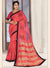 Cherry Tomato Red Digital Printed Georgette Saree with Short Pallu - VANYA