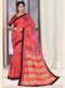 Cherry Tomato Red Digital Printed Georgette Saree with Short Pallu - VANYA