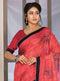 Cherry Tomato Red Digital Printed Georgette Saree with Short Pallu - VANYA