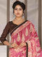 Cherry Pink Digital Printed Georgette Saree with Shibori Backgorund - VANYA