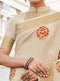 Sandy Brown Cotton Linen Saree with Sandy Brown Blouse - VANYA