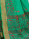 Sea Green Cotton Linen Saree with Green Blouse - VANYA