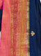 Navy Blue Silk Saree with Dark Pink Blouse - VANYA