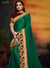 Dark Green Silk Saree with Dark Scarlet Maroon Blouse - VANYA