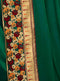 Dark Green Silk Saree with Dark Scarlet Maroon Blouse - VANYA