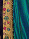 Teal Blue Silk Saree with Deep Blue Blouse - VANYA