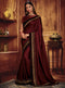 Vanya Zari Embroidered Maroon Silk Saree with Maroon Embroidered Blouse Designer Saree - VANYA