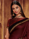 Vanya Zari Embroidered Maroon Silk Saree with Maroon Embroidered Blouse Designer Saree - VANYA