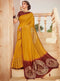 Vanya Zari Woven Yellow Silk Saree with Maroon Designer Woven Blouse