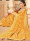 Vanya Zari Woven Mustard Yellow Silk Saree with Wine Designer Stone Work Blouse