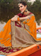 Vanya Zari Woven Orange Silk Saree with Maroon Designer Woven Blouse