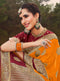 Vanya Zari Woven Orange Silk Saree with Maroon Designer Woven Blouse