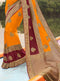 Vanya Zari Woven Orange Silk Saree with Maroon Designer Woven Blouse