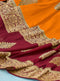 Vanya Zari Woven Orange Silk Saree with Maroon Designer Woven Blouse