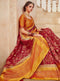 Vanya Zari Woven Dark Red Silk Saree with Yellow Designer Woven Blouse