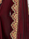 Vanya Zari Embroidered Women Woven Silk Saree Maroon with Maroon Embroidered Blouse Designer Saree - VANYA