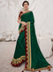 Vanya Zari Embroidered Women Woven Silk Saree Dark Green with Maroon Embroidered Blouse Designer Saree