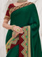 Vanya Zari Embroidered Women Woven Silk Saree Dark Green with Maroon Embroidered Blouse Designer Saree