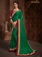 Dark Green Silk Saree with Dark Scarlet Maroon Blouse - VANYA