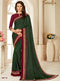 Sea Green Silk Saree with Maroon Blouse - VANYA