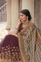 Vanya Zari Embroidered Women Woven Maroon Satin Saree With Two Tone Pure Silk Blouse Designer Saree