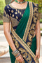 green saree, green color saree, satin sarees