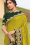 saree style, green saree, sari ka design